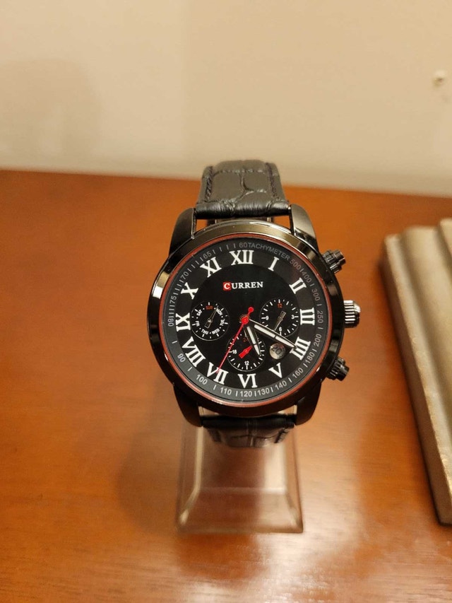 Brand New Curren Black Chronograph Men's Watch