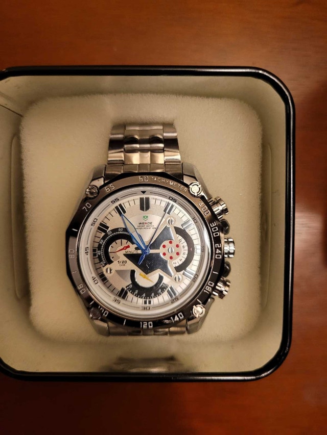 Silver Weide Sport Men's Fashion watch with Box