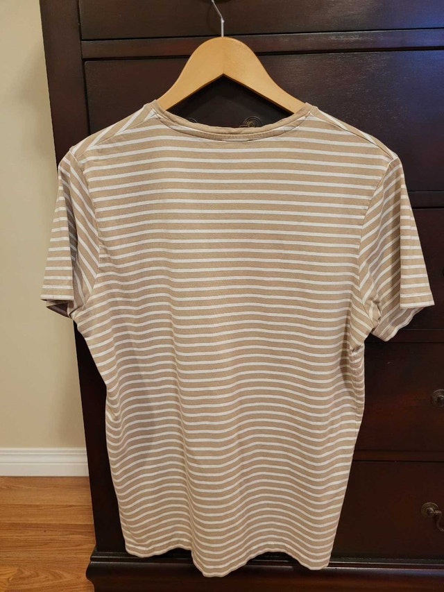 Men's Selected Homme organic Embroidered Tan Striped Shirt - photo 2