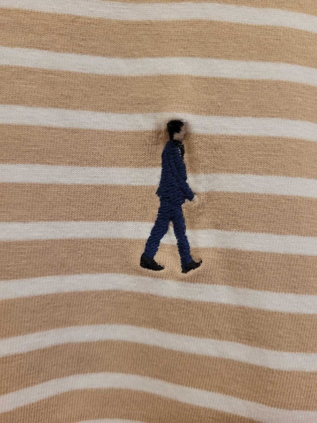 Men's Selected Homme organic Embroidered Tan Striped Shirt - photo 4