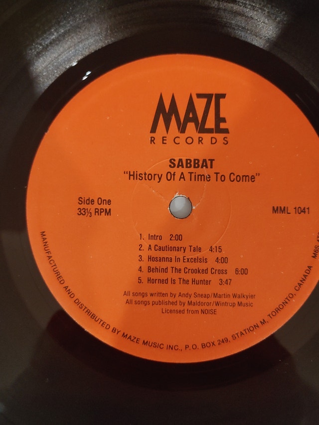 Sabbat - History of a Time to Come - OG 1988 Vinyl Record - photo 4