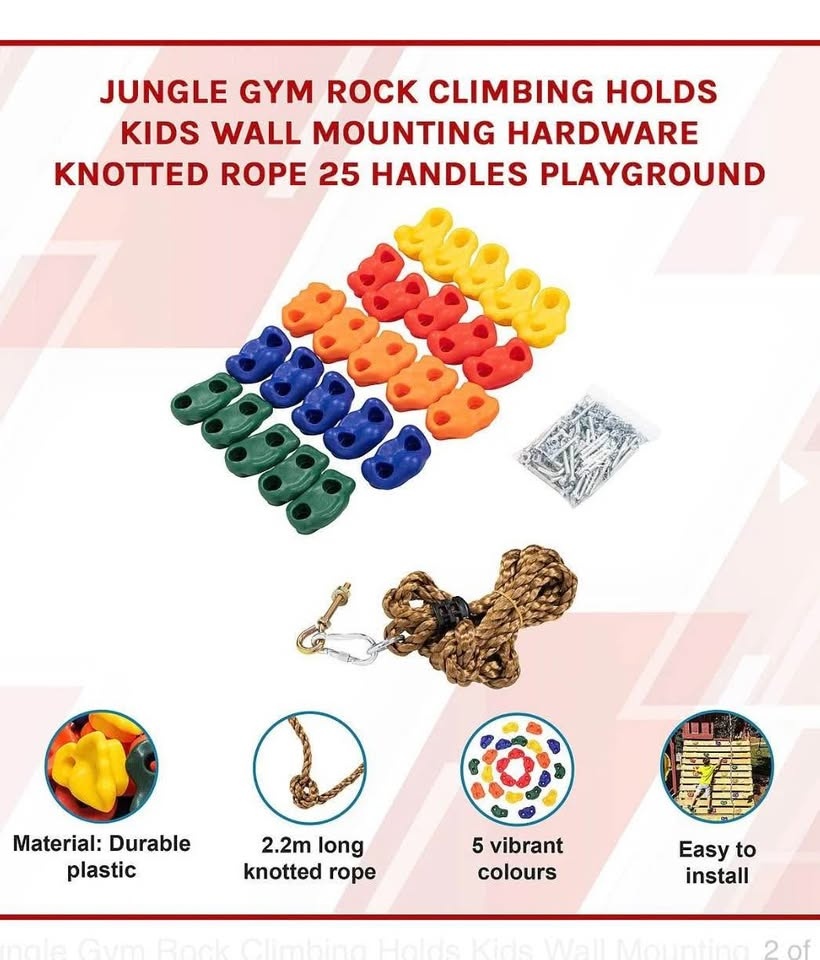 Jungle Gym Rock Climbing Holds Kids Wall Mounting Hardware Knott - photo 2