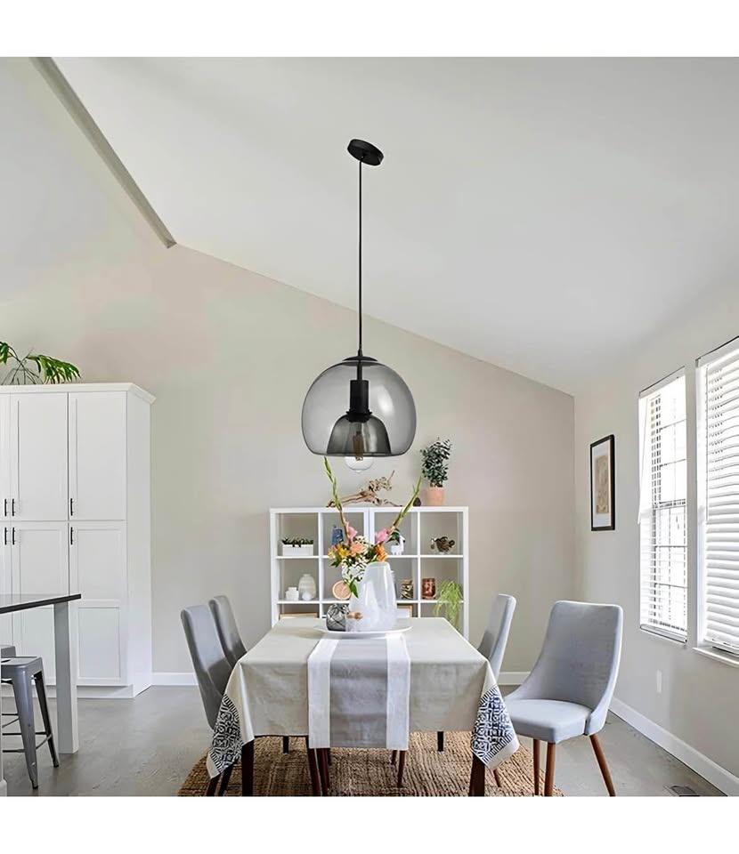 MIXL- Smoked Glass 1-Light Pendant Lamp
