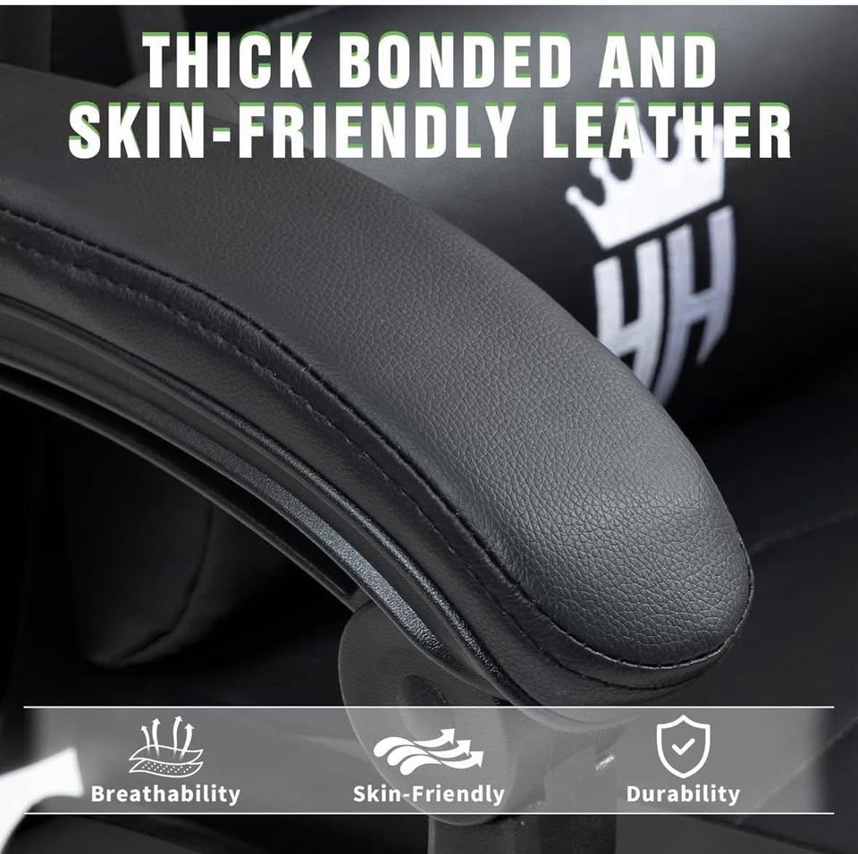 High-Back Gaming Chair with Footrest - photo 3