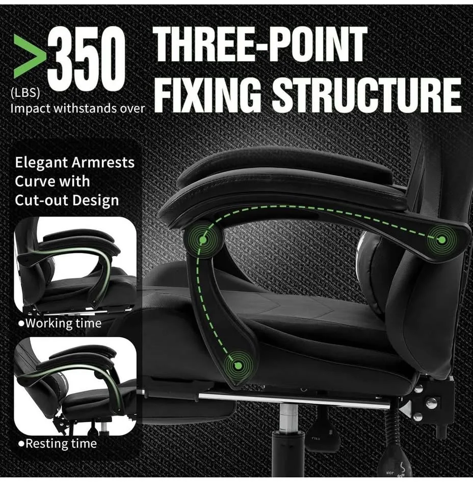 High-Back Gaming Chair with Footrest image indicator(4)
