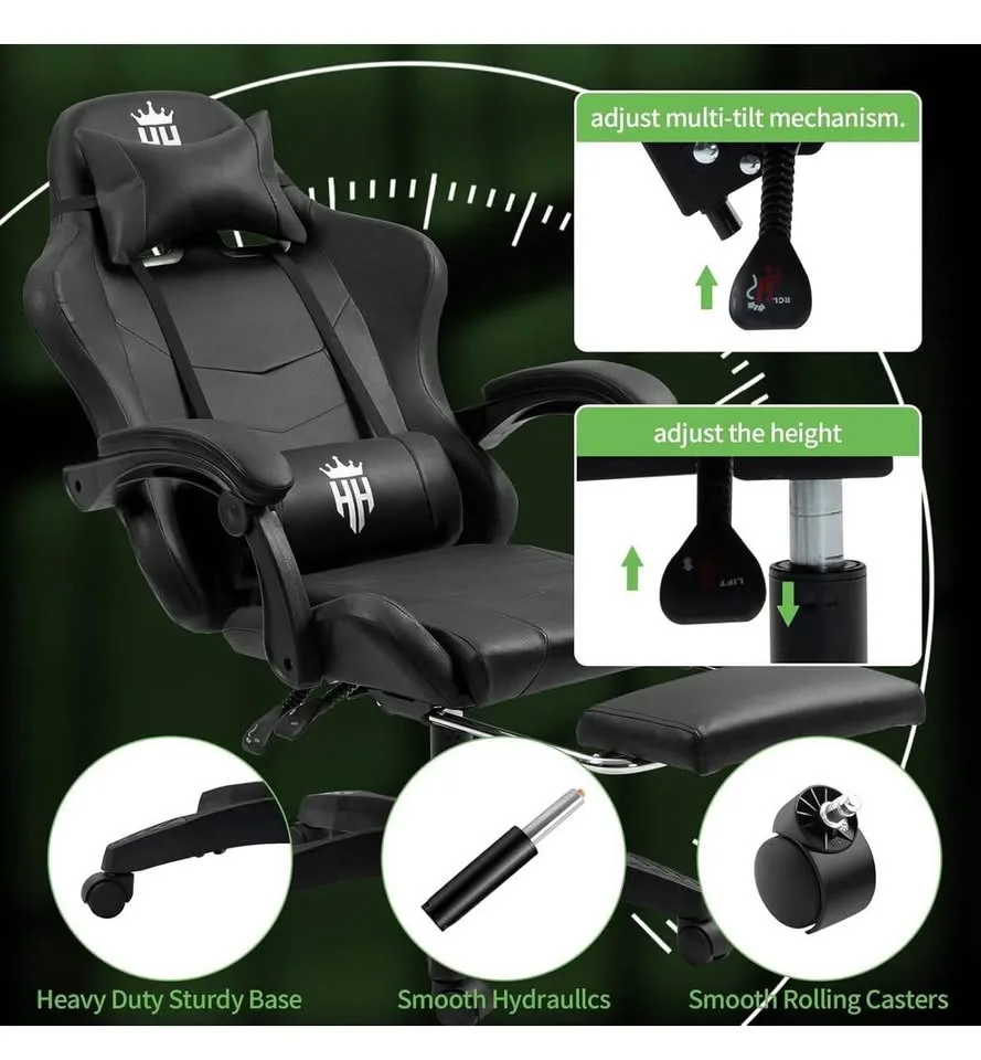 High-Back Gaming Chair with Footrest image indicator(6)