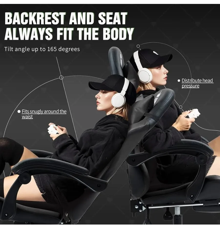 High-Back Gaming Chair with Footrest image indicator(8)