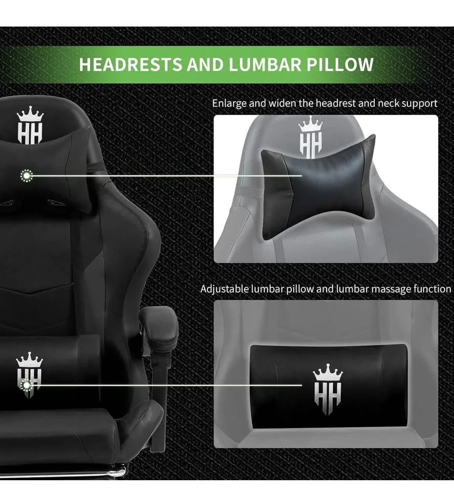 High-Back Gaming Chair with Footrest image indicator(9)