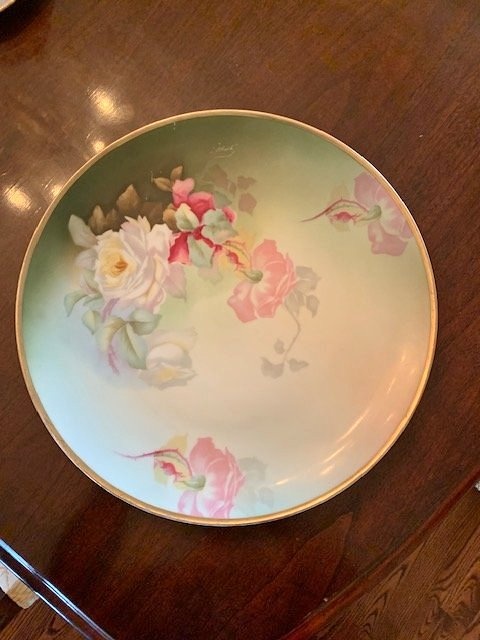 Vintage Hand Painted Bavaria Plate Mentone Roses