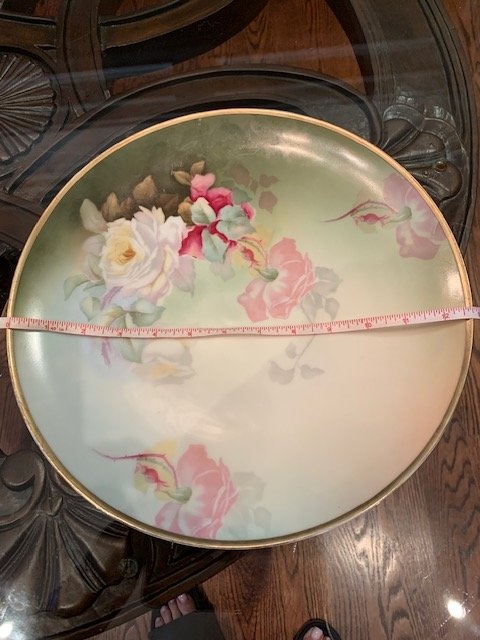 Vintage Hand Painted Bavaria Plate Mentone Roses - photo 3