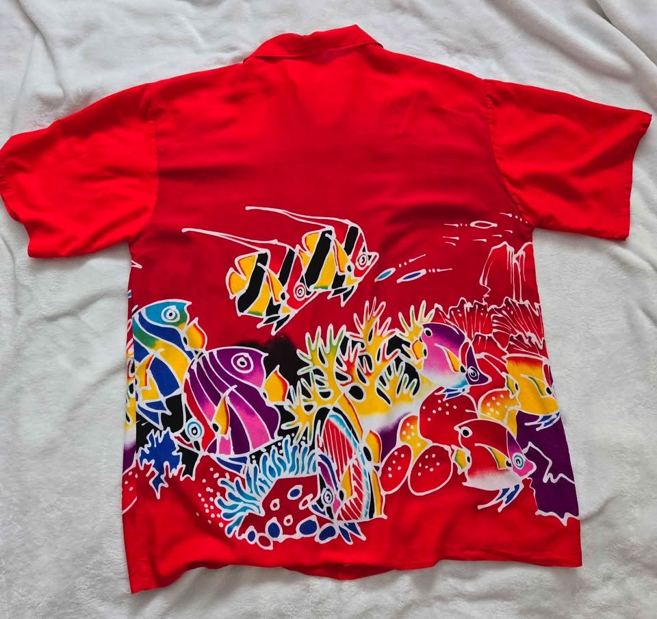 Vibrant Batik Aloha Shirt, XXL - photo 2