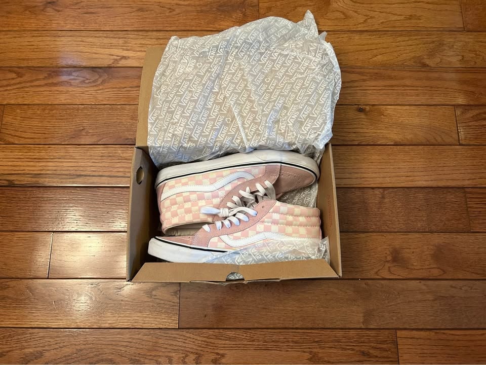 VANS SK8 Reissue White & Pink Shoes Unisex Size 9 - photo 2