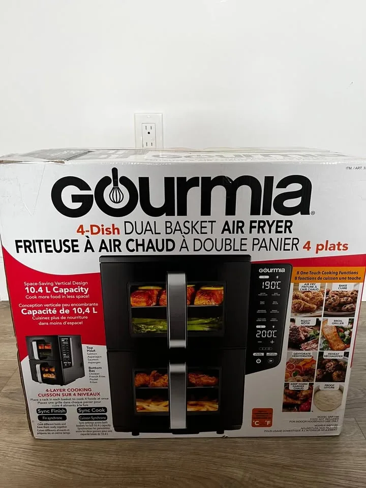 🔥 BRAND NEW Gourmia 10.4L Dual Basket Air Fryer image indicator(2)