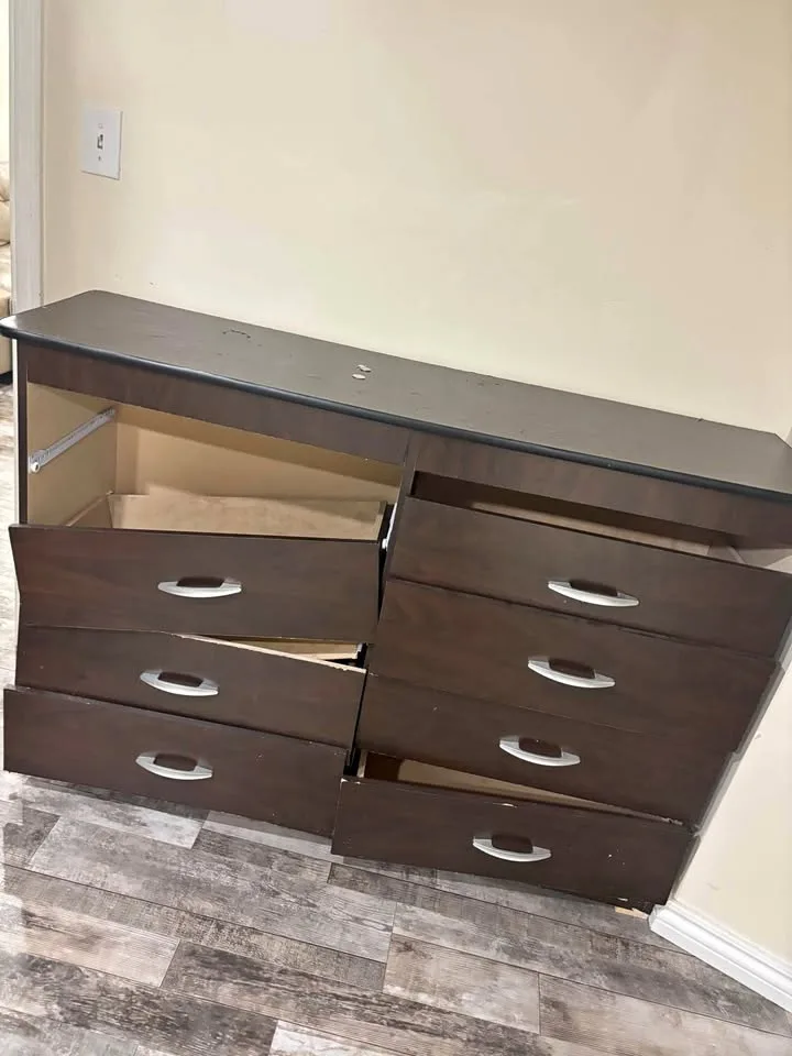 Wardrobe + 6-Drawer Dresser — AS-IS/Parts Only thumbnail