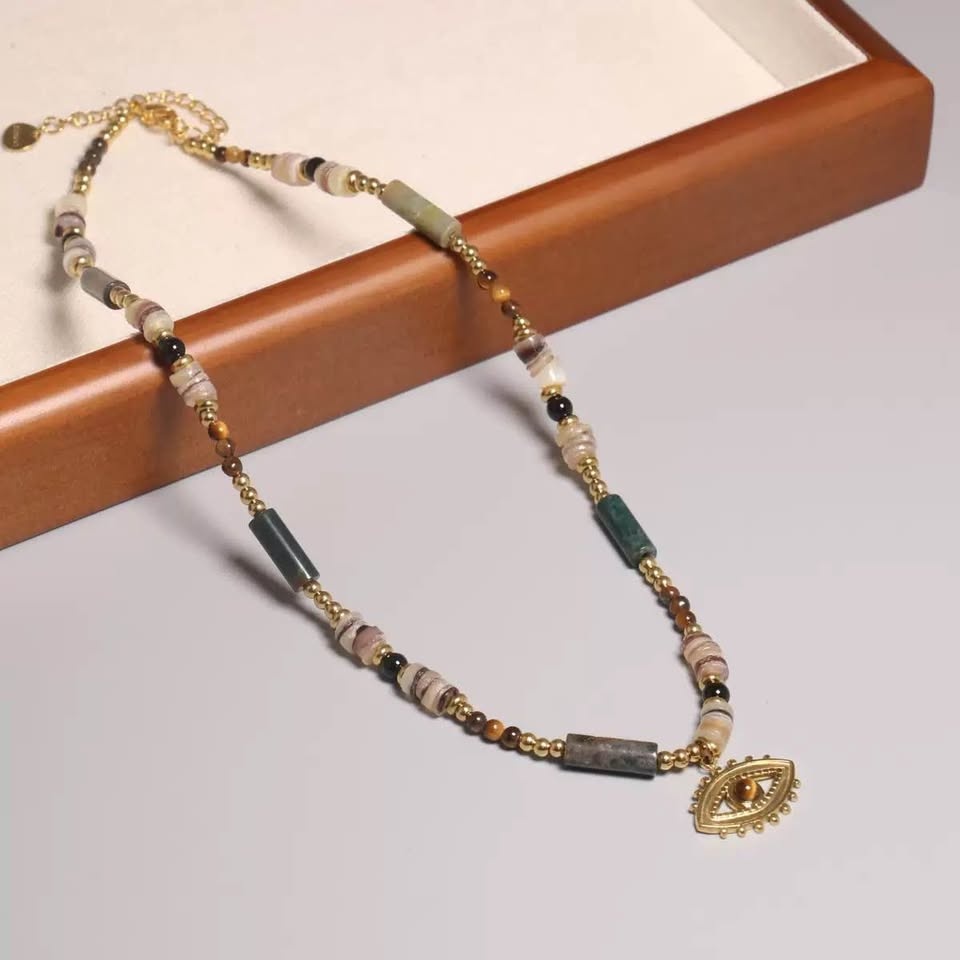 Tiger’s Eye Beaded Necklace for Women - photo 2