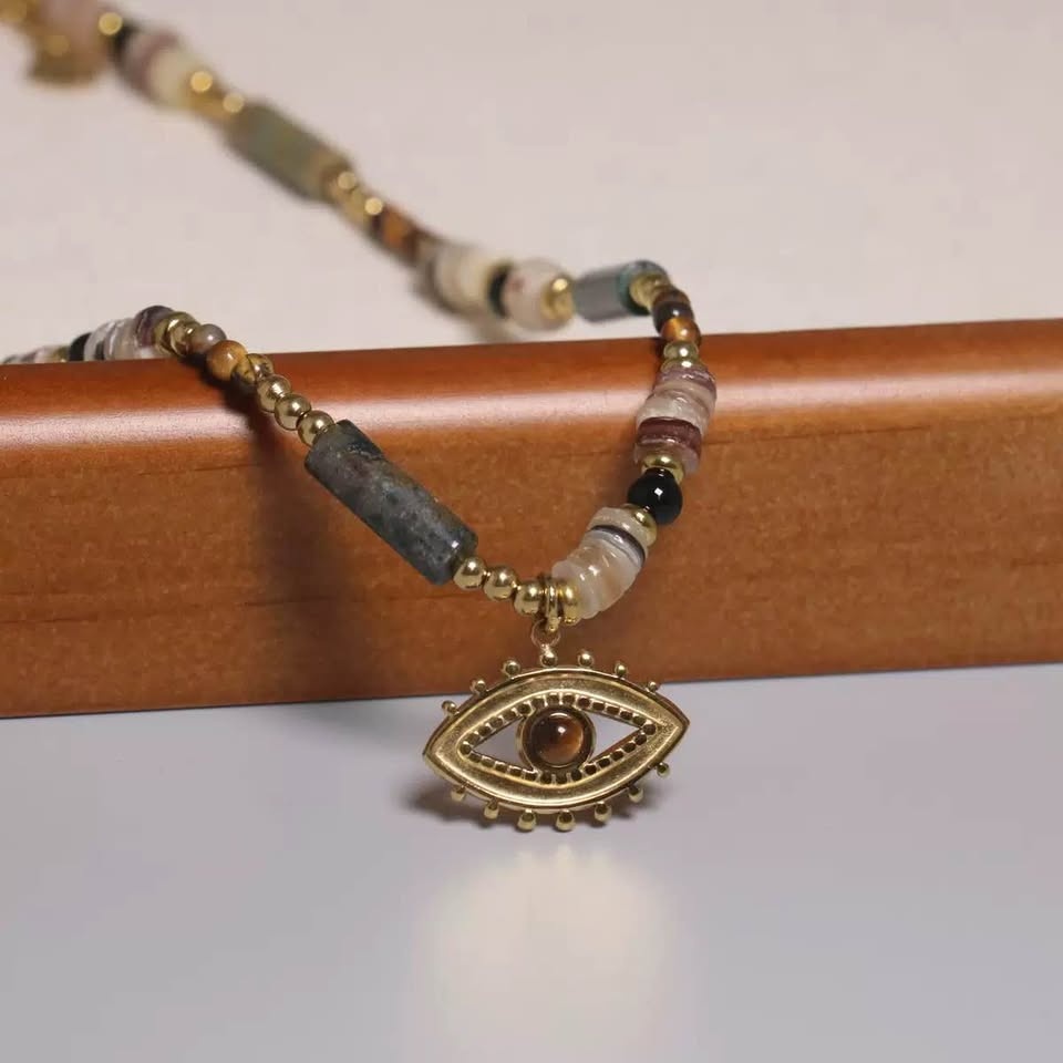 Tiger’s Eye Beaded Necklace for Women - photo 4