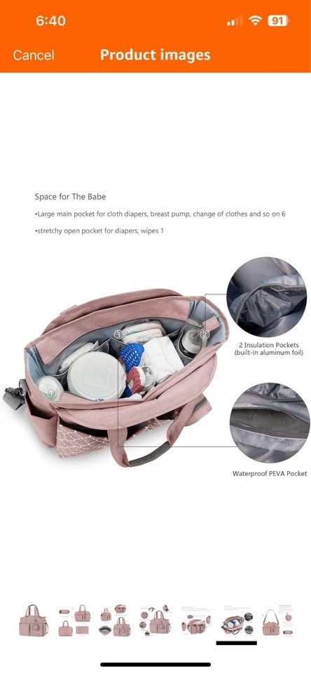 Baby Diaper Bag Tote, Large Travel Diaper Tote, New - photo 4