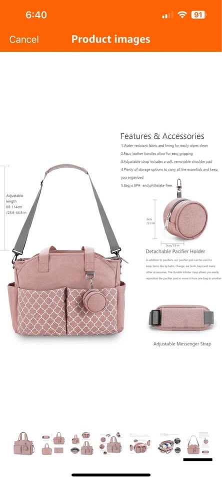 Baby Diaper Bag Tote, Large Travel Diaper Tote, New - photo 5