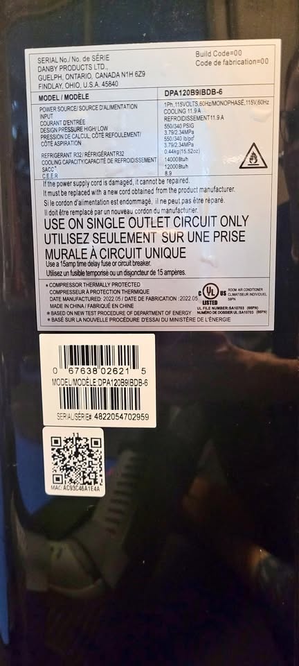 Danby 12,000 SACC Portable Air Conditioner