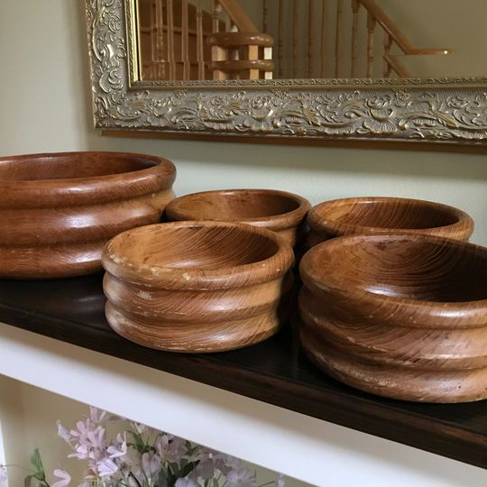 Teak Wood Salad Bowl Set