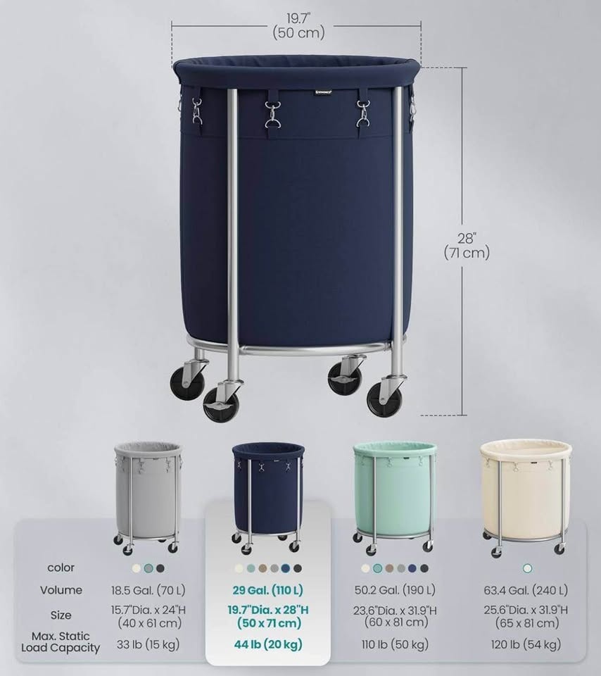 🧺 Brand New SONGMICS Rolling Laundry Basket - photo 2