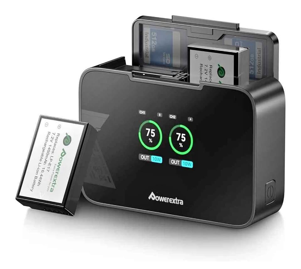 NEW Powerextra LP-E17 Battery and Fast 20W Dual Charger