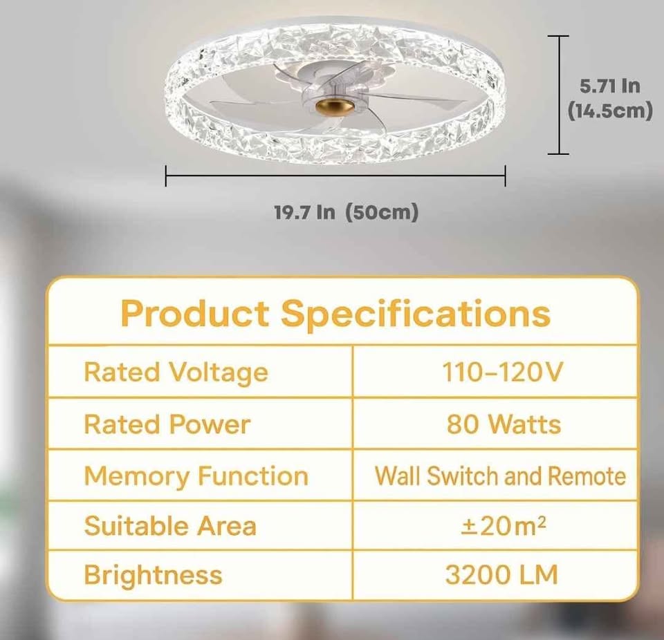 NEW Ceiling Light & Fan - photo 2