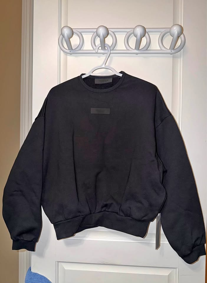 Fear of God Essentials Crewneck Sweatshirt 'Jet Black' Men's XXS