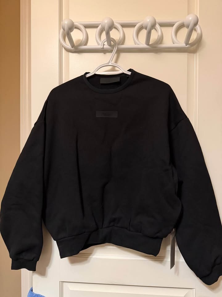 Fear of God Essentials Crewneck Sweatshirt 'Jet Black' Men's XXS - photo 3