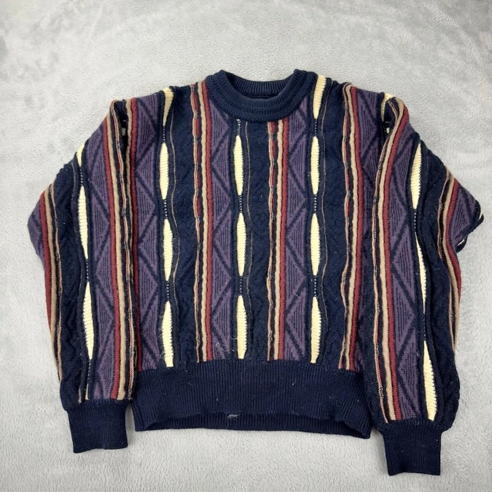 Coogi Australia Knit Blue / Cream Knit Sweater Men’s Size M