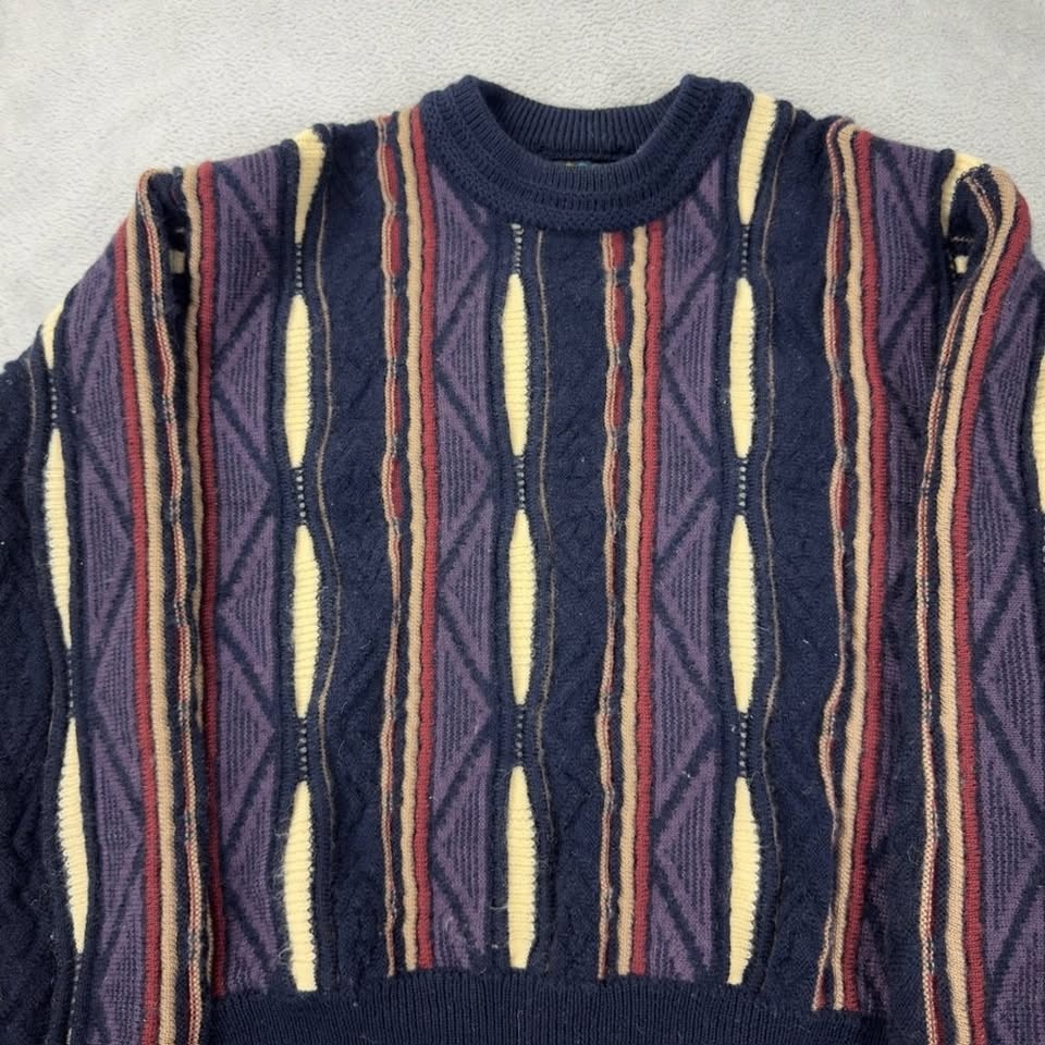Coogi Australia Knit Blue / Cream Knit Sweater Men’s Size M - photo 5