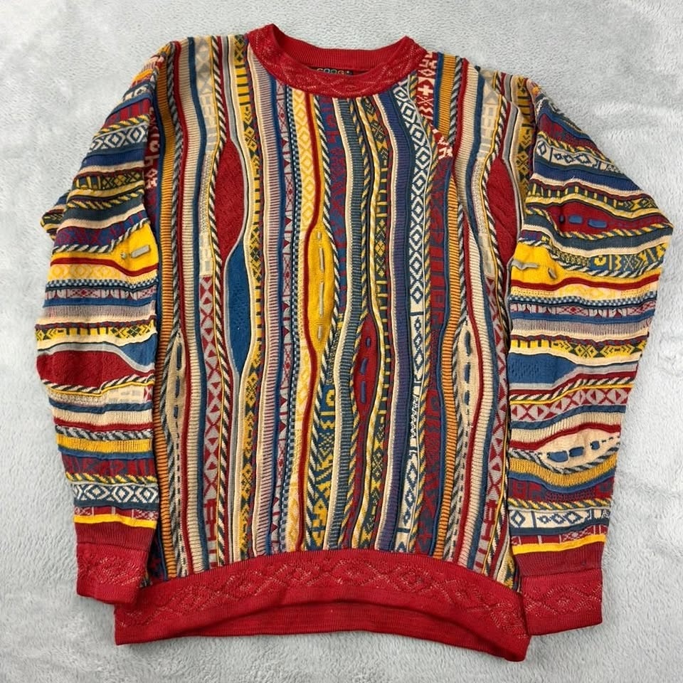 COOGI Australia Wool Knit Red / Multicolor Sweater Men’s Size M