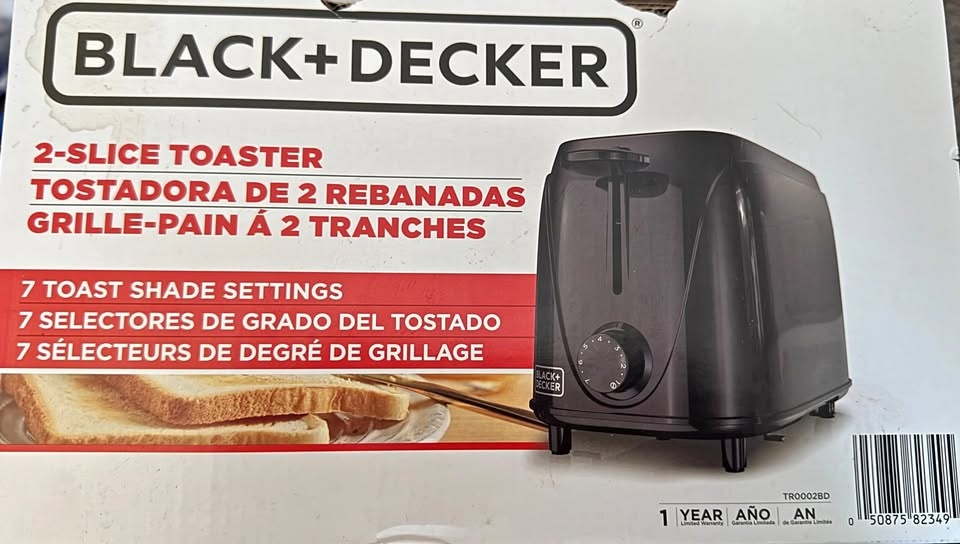 BNIB Black + Decker 2-Slice Toaster – Never Used!