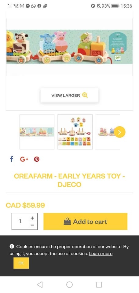 Creafarm djeco wooden toy train - photo 3