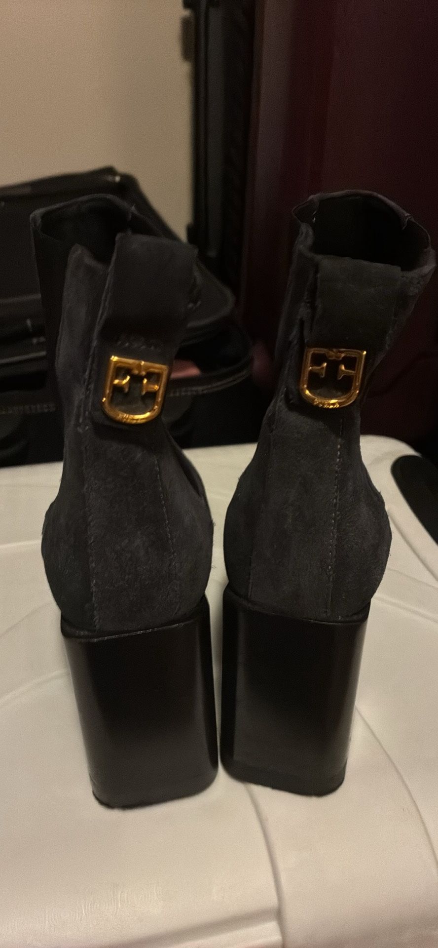 FURLA Gray Chelsea Suede Boots Size EUR 37 / USA 6.5