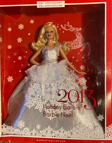 NEW 2013 HOLIDAY BARBIE BLOND 25th ANNIVERSARY MATTEL # X8271 NE