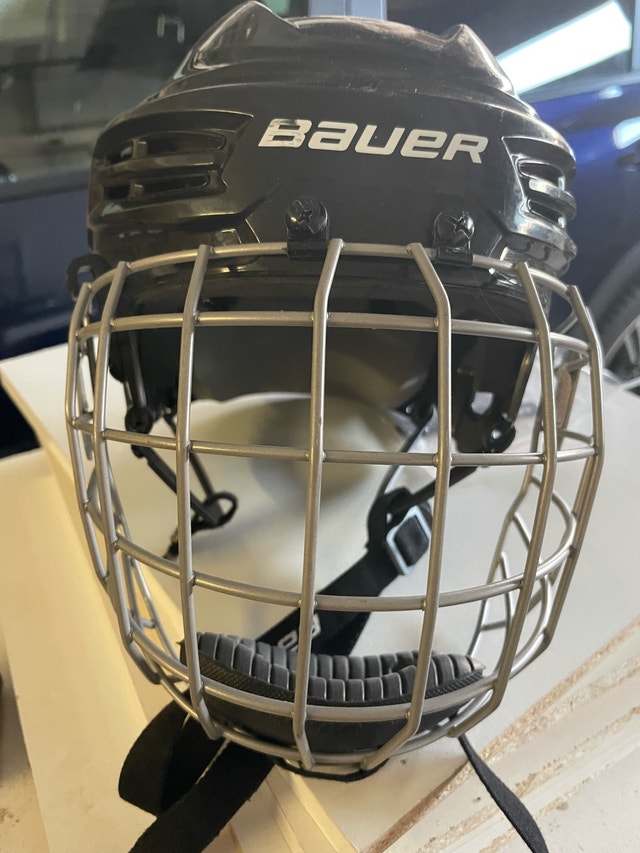 Bauer Helmet with face cage & chin strap