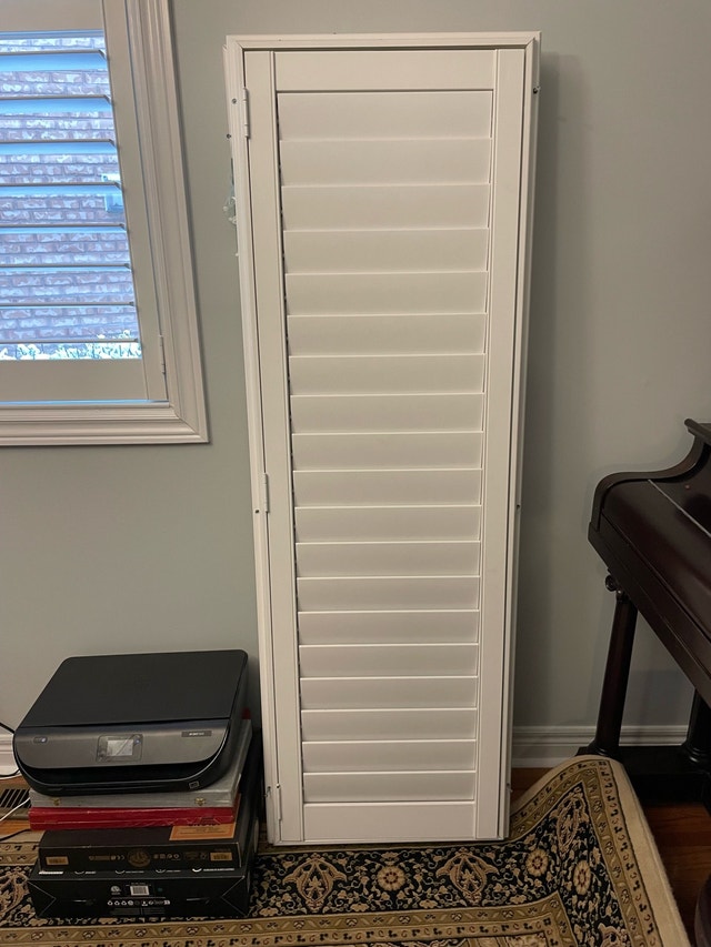 Patio door shutters