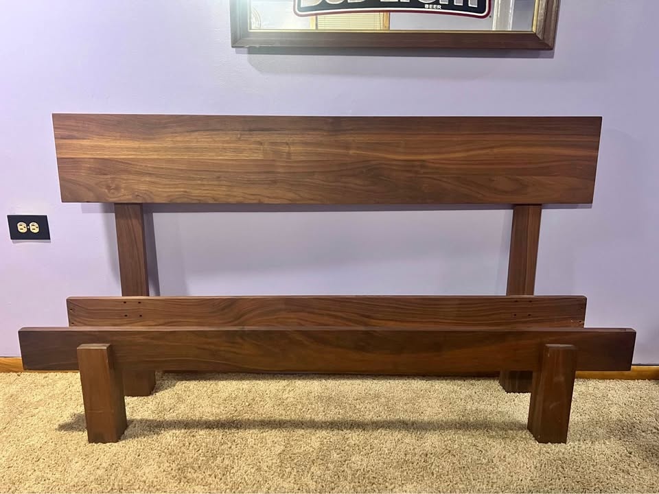 Queen-size bed with headboard and footboard