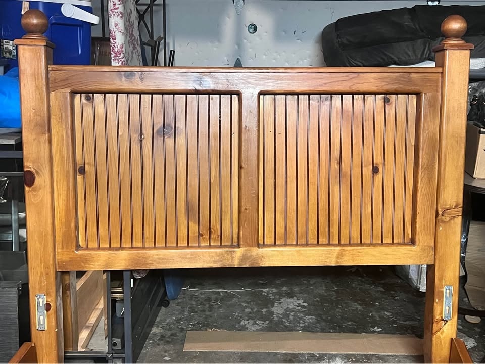 Double-size bed frame, including headboard, footboard, side rail - photo 2