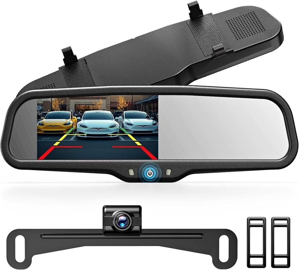 Rear view mirror backup camera, Night vision, light sensing disp