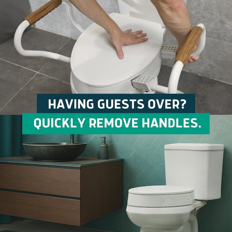 Raised toilet seat with removable handles - photo 4