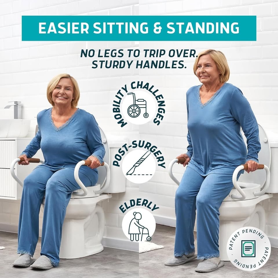 Raised toilet seat with removable handles - photo 5