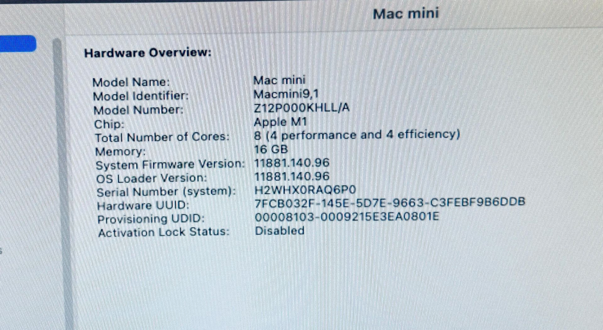 Apple Mac Mini 2020 M1 16GB RAM 2TB SSD Like New - photo 2
