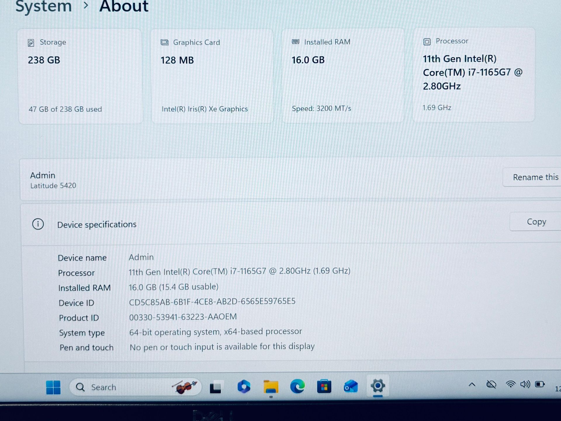 DELL Latitudes 5420 Core i7-1165G7 - photo 4