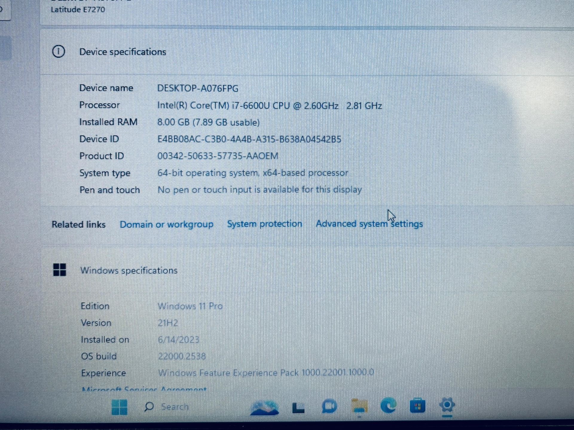 DELL Latitude E7270 CORE i7 8GB 256GB SSD Windows 11 - photo 2