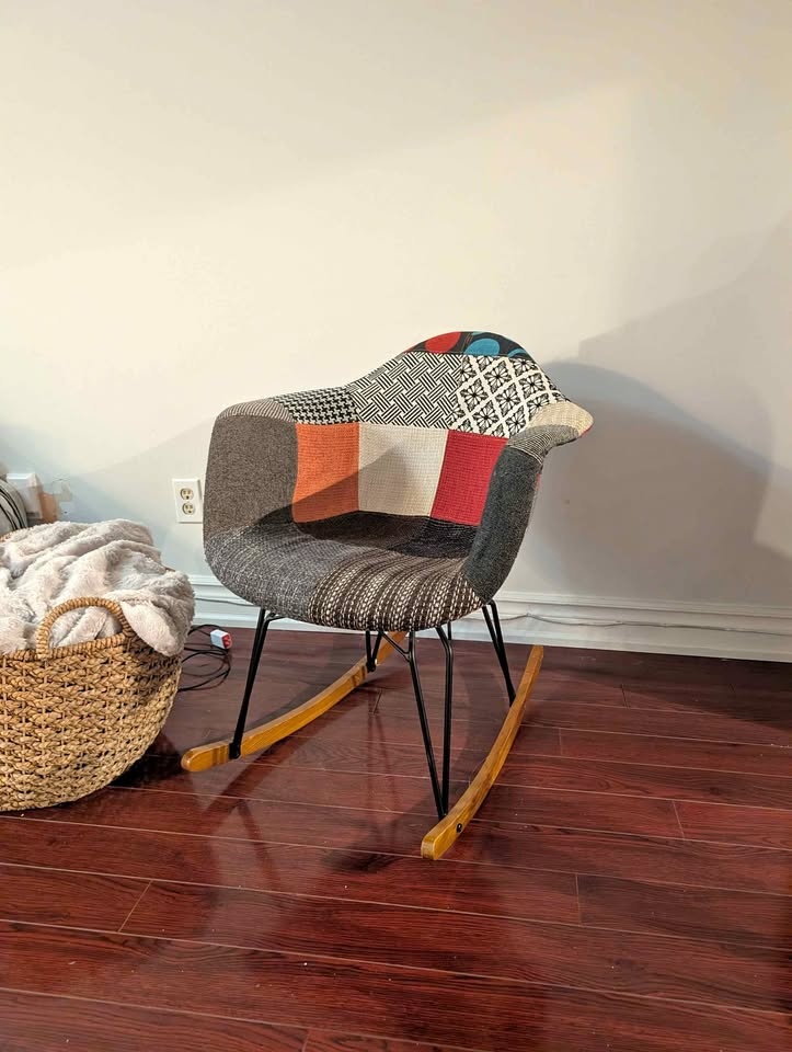 Patchwork funky rocking chair
