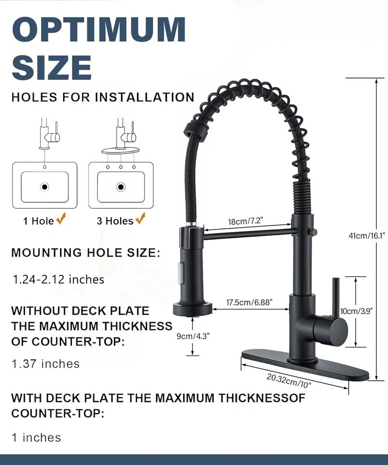 Kitchen Faucets with Pull Down Sprayer - Matte Black - Brand New - photo 2