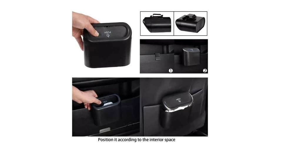 Mini Car Trash Can Bin with Lid Car Garbage Trash Can Storage Ca