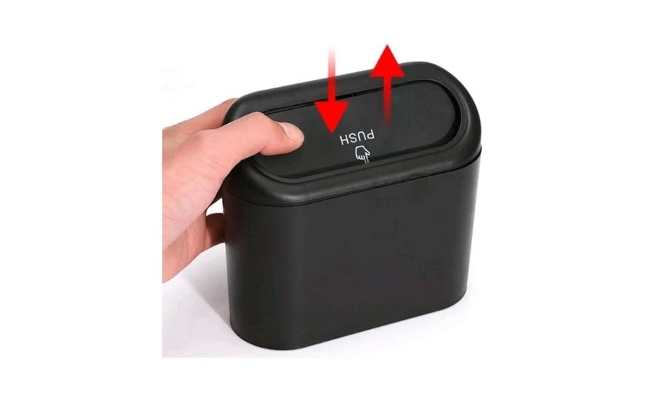 Mini Car Trash Can Bin with Lid Car Garbage Trash Can Storage Ca - photo 3